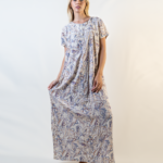 Long Nightgown With Half Sleeves and Buttons
