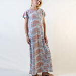 Long, Half-Sleeved Nightgown With Buttons